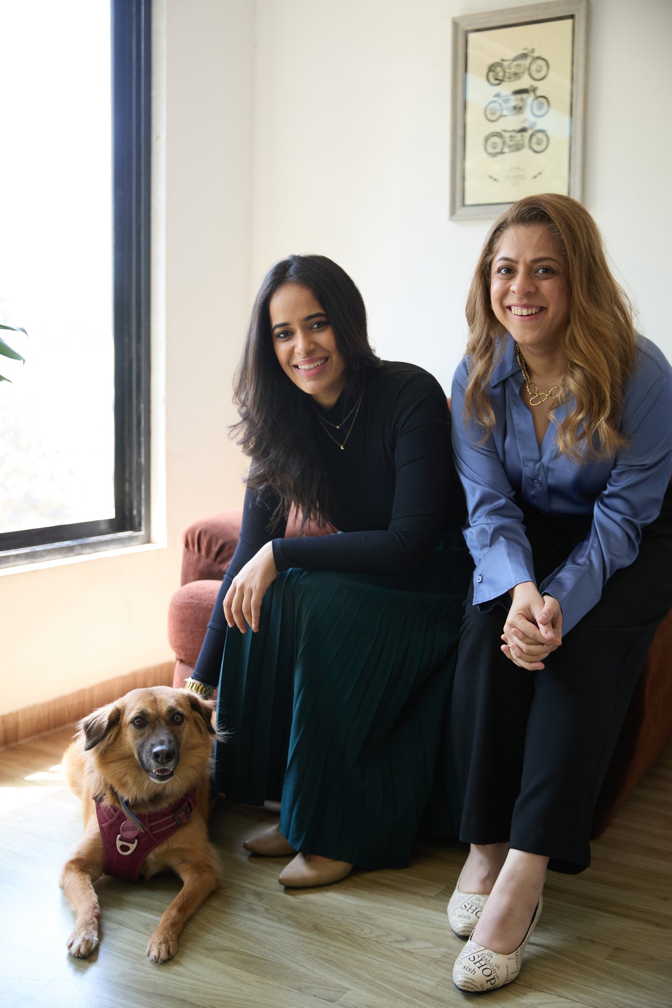 Salona Bains Joshi and Shubh Shivdasani at home with their dog